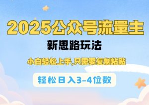 2025公双号流量主新思路玩法，小白轻松上手，只需要复制粘贴，轻松日入3-4位数-游客之家