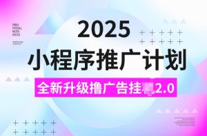 2025小程序推广计划,撸广告挂JI3.0玩法,日均5张【揭秘】-游客之家