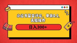 小红书评论单条0.5元，日入300＋，无上限，详细操作流程-游客之家
