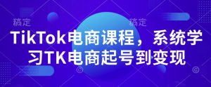 TikTok电商课程，​系统学习TK电商起号到变现-游客之家