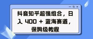 抖音知乎超强组合，日入4张， 蓝海赛道，保姆级教程-游客之家