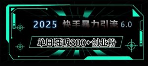 2025年快手6.0保姆级教程震撼来袭，单日狂吸300+精准创业粉-游客之家