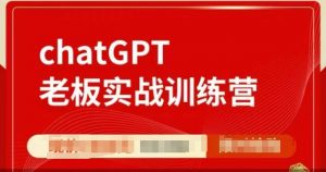 ChatGPT老板实战训练营，用GPT带飞，一人顶一个团队-游客之家