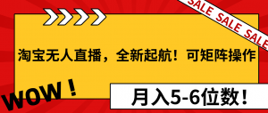 淘宝无人直播，全新起航！可矩阵操作，月入5-6位数！-游客之家