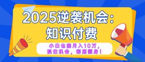 2025逆袭项目——知识付费，小白也能月入10万年入百万，抓住机会彻底翻...-游客之家