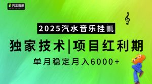 2025汽水音乐挂JI，独家技术，项目红利期，稳定月入5k【揭秘】-游客之家