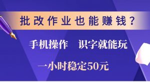 批改作业也能赚钱？0门槛手机项目，识字就能玩！一小时稳定50元！-游客之家