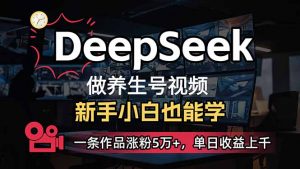 小白用DeepSeek做养生号，一条作品涨粉5万+，单日收益上千-游客之家