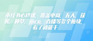 小红书必修课，覆盖电商，无人，获客，种草，mcn，直播等多个板块，看了就能干-游客之家