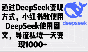 通过DeepSeek变现方式，小红书教使用DeepSeek图文，导流私域一天变现1000+-游客之家