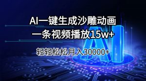 AI一键生成沙雕动画一条视频播放15Wt轻轻松松月入30000+-游客之家