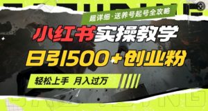 2月小红书最新日引500+创业粉实操教学【超详细】小白轻松上手，月入1W+，附小红书养号起号SOP-游客之家