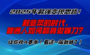 2025年最强变现思路，割韭菜的时代， 普通人如何翻身做镰刀？【揭秘】-游客之家
