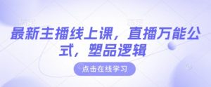 最新主播线上课，直播万能公式，塑品逻辑-游客之家