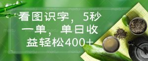 看图识字，5秒一单，单日收益轻松400+-游客之家
