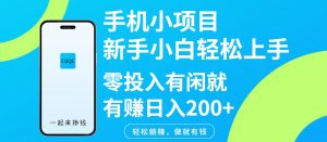 手机小项目新手小白轻松上手零投入有闲就有赚日入200+-游客之家
