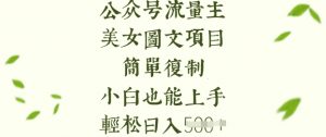 流量主长期收益项目，美女图片简单复制，小白也能上手，轻松日入5张-游客之家
