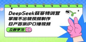 DeepSeek获客特训营：掌握不出镜视频制作，日产百条IP口播视频-游客之家