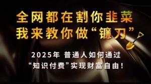 全网都在割你韭菜，我来教你做镰刀,2025普通人如何通过知识付费，实现财F自由【揭秘】-游客之家