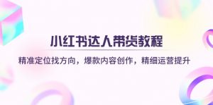 小红书达人带货教程：精准定位找方向，爆款内容创作，精细运营提升-游客之家