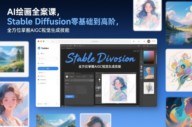 AI绘画全案课，Stable Diffusion零基础到高阶，全方位掌握AIGC视觉生成技能-游客之家