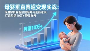 母婴垂直赛道变现实战：深度解析三大阶段起号与选品逻辑，打造月销10万+带货账号-游客之家