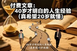 付费文章：40岁才明白的人生经验(真希望20岁就懂)-游客之家