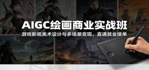 AIGC绘画商业实战班：游戏影视美术设计与多场景变现，直通就业接单-游客之家