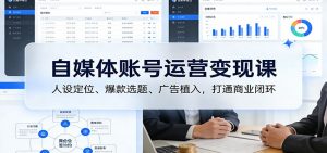 自媒体账号运营变现课:人设定位、爆款选题、广告植入,打通商业闭环-游客之家