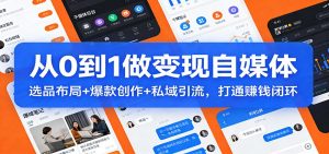从0到1做变现自媒体：选品布局+ 爆款创作+私域引流，打通赚钱闭环-游客之家