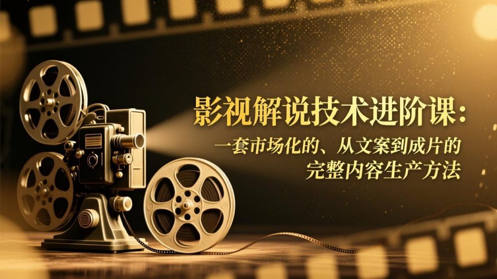 影视解说技术进阶课：一套市场化的、从文案到成片的完整内容生产方法-游客之家