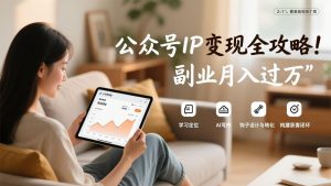 公众号IP变现全攻略，学习定位、AI写作、钩子设计与转化，构建获客闭环，副业月入过万-游客之家