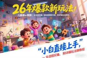 26年爆款新玩法，儿童科普AI视频，全流程实操，轻松做爆款内容，小白直接上手，附详细玩法教程-游客之家