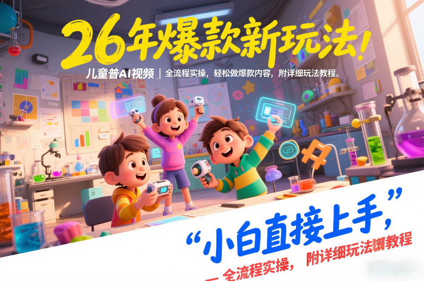 26年爆款新玩法，儿童科普AI视频，全流程实操，轻松做爆款内容，小白直接上手，附详细玩法教程-游客之家