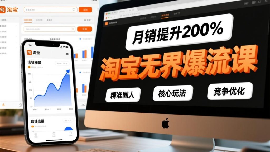 淘宝无界爆流课，精准圈人、核心玩法、竞争优化，快速引爆店铺流量，月销提升200%-游客之家