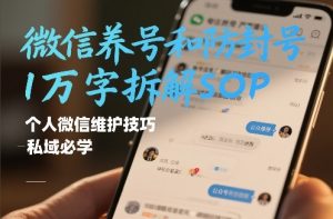 微信养号和防封号1万字拆解SOP，个人微信维护技巧，私域必学【文档】-游客之家