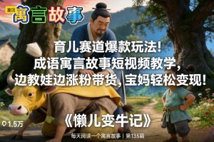 育儿赛道爆款玩法！成语寓言故事短视频教学，边教娃边涨粉带货，宝妈轻松变现！-游客之家