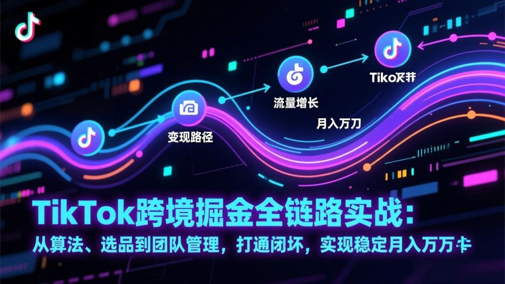 TikTok跨境掘金全链路实战:从算法、选品到团队管理,打通闭环,实现稳定月入万刀-游客之家