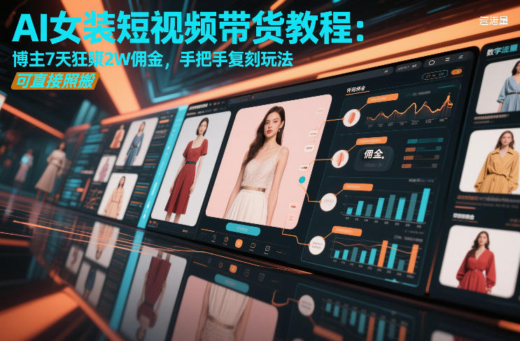 AI女装短视频带货教程：博主7天狂賺2W佣金，手把手复刻玩法，可直接照搬-游客之家
