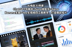 AI电影大师课：ChatGPT写脚本+Suno做配乐+Nano Banana生图+Veo生视频，打造爆款短片-游客之家