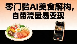 零门槛AI美食解构，自带流量易变现-游客之家