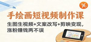 手绘画短视频制作课:生图生视频+文案改写+剪映变现,涨粉赚钱两不误-游客之家