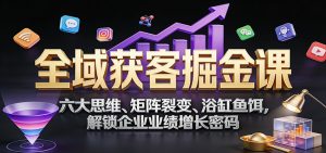 全域获客掘金课：六大思维、矩阵裂变、浴缸鱼饵，解锁企业业绩增长密码-游客之家