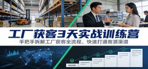 工厂获客3天实战训练营：手把手拆解工厂获客全流程，快速打通客源渠道-游客之家