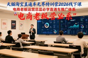 天猫淘宝直通车无界特训营2026线下课，电商老板运营总监必学直通车推广体系-游客之家