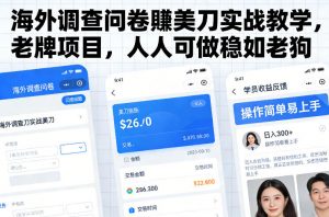 海外调查问卷賺美刀实战教学，老牌项目，人人可做稳如老狗-游客之家