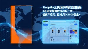 Shopify爆款打法实战：从选品到广告投放，复制爆款模型，驱动独立站月销售额破万刀-游客之家