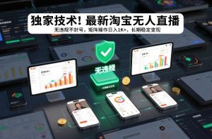 独家技术！最新淘宝无人直播：无违规不封号，矩阵操作日入1K+，长期稳定变现【揭秘】-游客之家