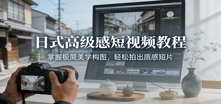 日式高级感短视频教程：掌握极简美学构图，轻松拍出质感短片-游客之家