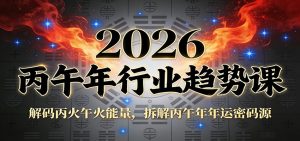 公众号付费文章：2026丙午年行业趋势课：解码丙火午火能量，拆解丙午年年运密码源-游客之家